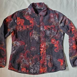 Chico's Silk Button Down Long Sleeves shirt, Size 1